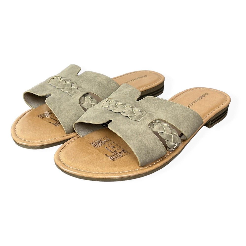 NWOB Cloudwalkers by Avenue Bonnie Braid Sandals Muted Green Size 8.5W